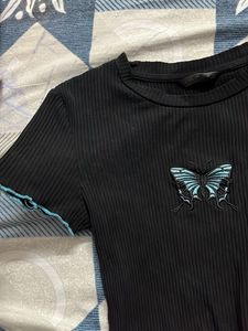 Cute Black Butterfly Top