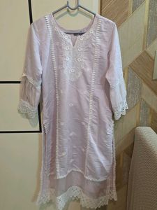 Cotton Organza Lavender Straight Suit Bottom