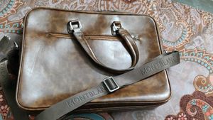Brand New Brown Leather Laptop Bag with Multiple C