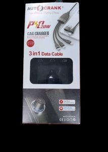 Autocrank PD Car Charger With 3in 1 Cable