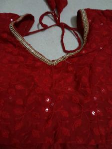 Red Embroidered Blouse