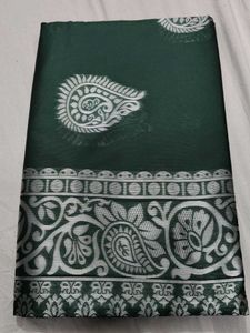 Elegant Green & Silver Saree