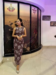 Brown Floral Dress
