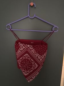 Red Bandana Print Tank Top