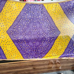2 Bandhani Dupatta - Purple & Yellow