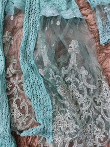 Whimsical Mermaidcore Lace Embroided Shrug