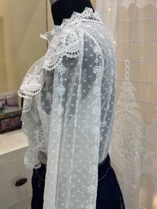 Lace Top &amp; Denim Skirt Set