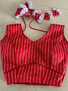 Designer Red Silk Blouse | Side Zip | Sequins
