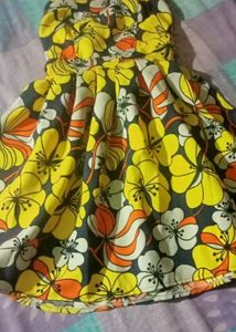 Floral Print Tune Dress With Now On Back