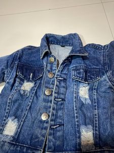 Blue Ribbed Denim Jacket For Girls N Boys Both