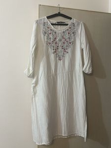 Embroidered White Kurta