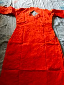 Orange Stitch Kurti