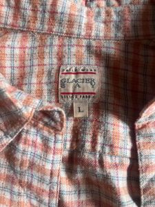 Tan &amp; Peach Plaid Button-Down Shirt