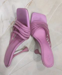 Zara Pink Heeled Sandals - Size 39