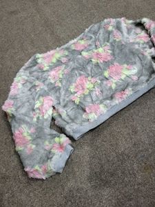 Floral Fuzzy Crop Top
