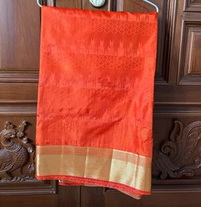 Orange Art Silk Saree