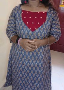 AJRAK Cotton Patch Work Kurti