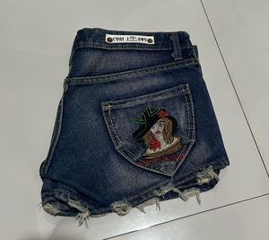 Distressed Denim Mini Shorts