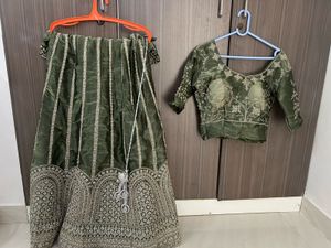 Green Embroidered Lehenga Choli