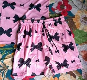 Pink Bow Pajama Set