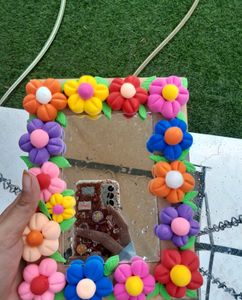 Clay Flower Mirror