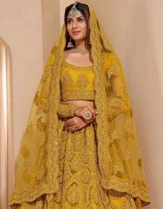 Gorgeous Yellow Lehenga Choli(semi stitched)