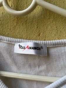 Cute White ribbed Crop Top