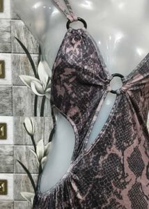 Snakeskin Print Cutout Dress