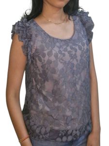 Grey Floral Top