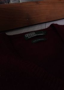 Ralph Lauren Burgundy V-Neck Sweater