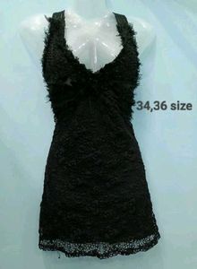 V-neck Black Dress
