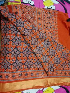 Ajrakh Print Rust Orange Duppata