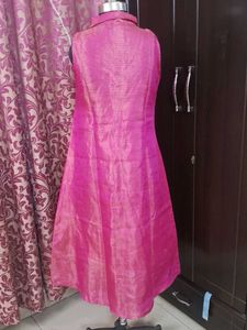 Mukesh Work Pink Sleeveless Dress