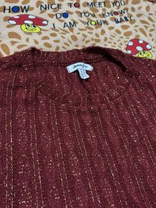 Maroon Knit Top