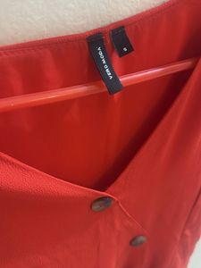 Chic Red Button-Down Dress