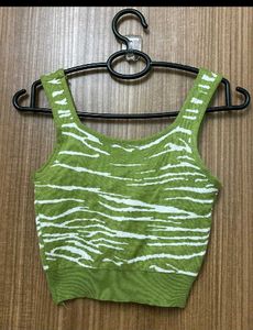 Green Zebra Bustier Crop Top