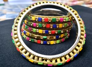 Colorful Beaded Bangles Set