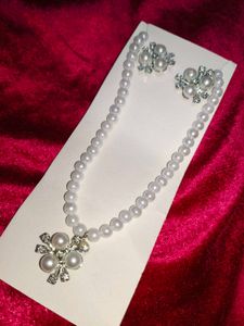Pearl Necklace &amp; Earring Set