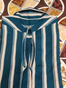 Striped Button-Down Sleeveless Top For Women