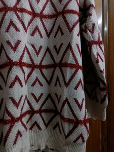 Knit Red Geometric Sweater