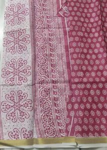 Polo Pink Cotton Silk Saree With Blouse 6 Meters