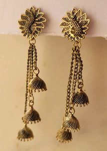 Peacock Gold Coloured Earrings For Weddings
