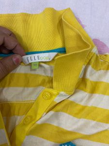 Striped Yellow Polo Top