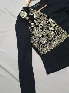Embellished Black Top