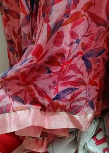 Saree Stitched Gown With Belt