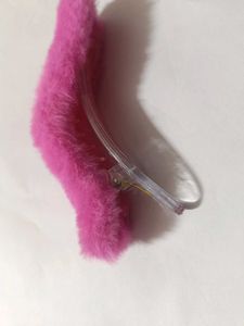 Pink Fuzzy Hair Clip