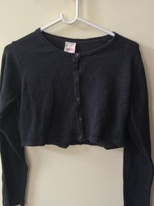 Black Crop Sweater Full Sleeves