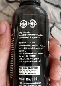 Magnesium Oil Spray For Muscle Relaxation