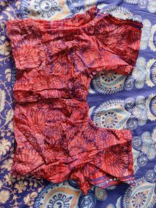 Stitched Blouse In Colour Pink blue