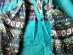 A-LINE KURTI - SEA GREEN
